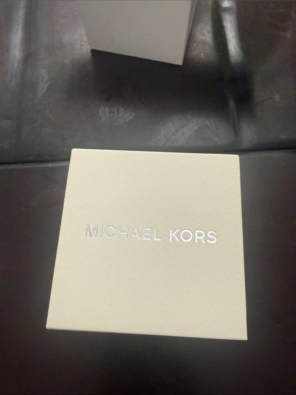 Michael Kors Cream Jewelry & Watch Box with Silver Logo
